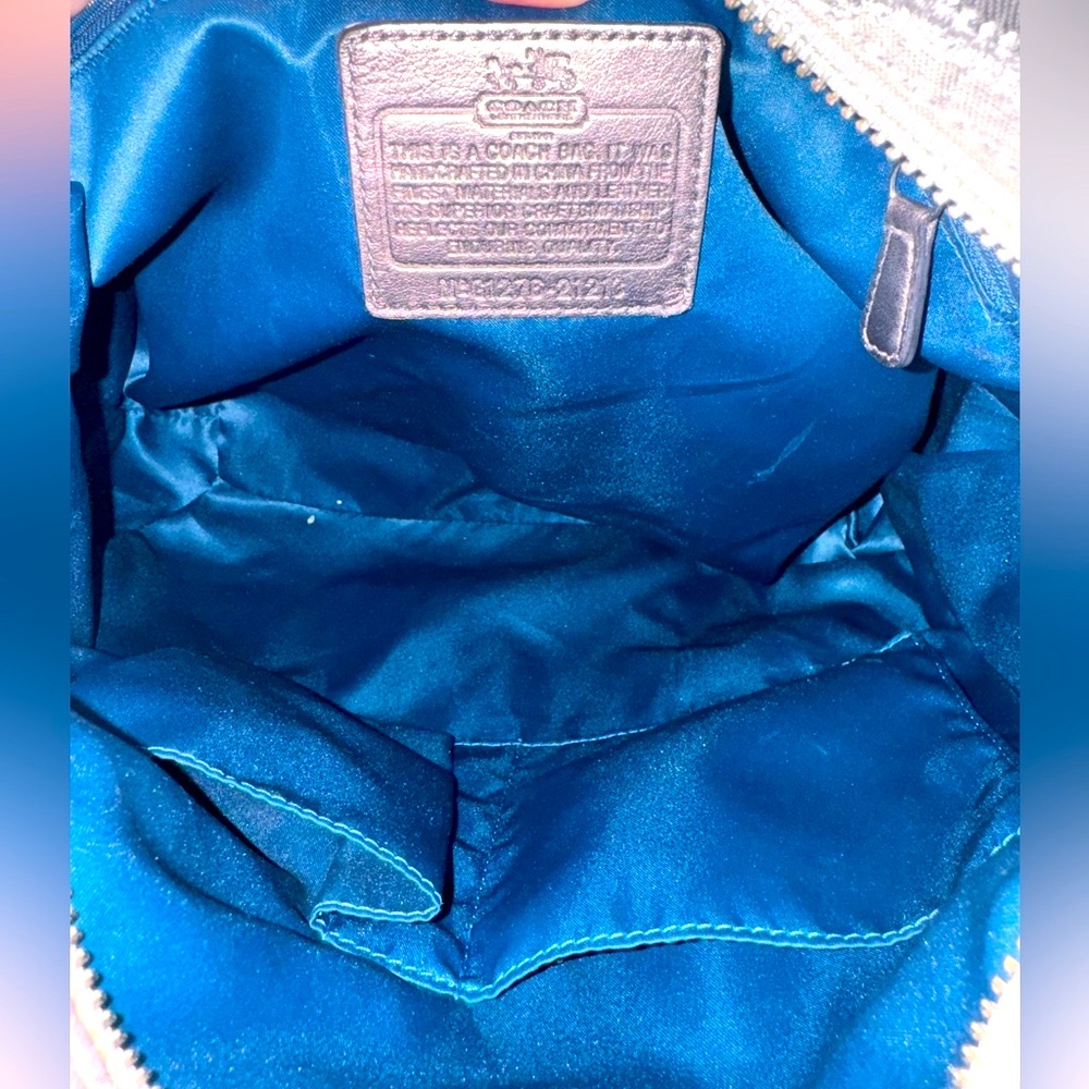 Coach Isabelle Madison silver metallic dotted Op Art Shoulder crossbody bag EUC - Picture 8 of 17